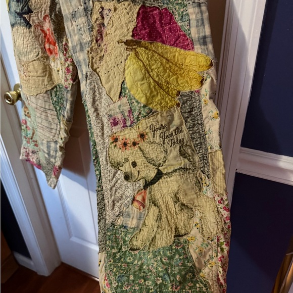 Magnolia Pearl Patchwork Pants - rabbits, elephants and bananas!  OSFM EUC. - Picture 10 of 13